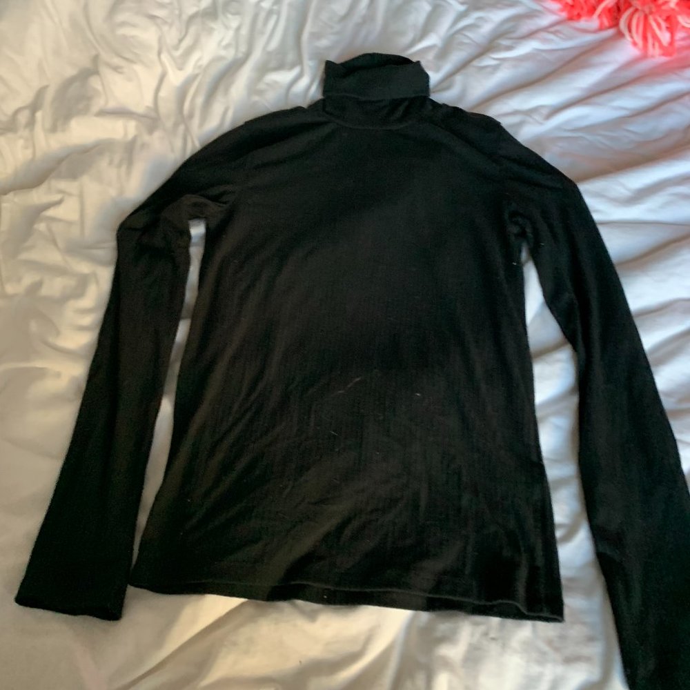 Black Ribbed Turtleneck